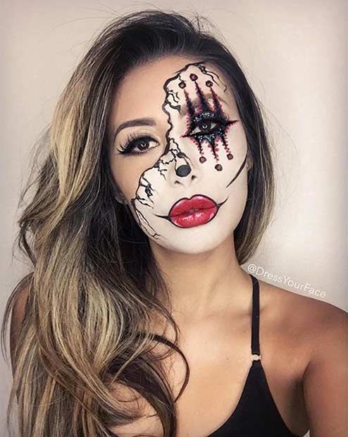 Half Face halloween makeup