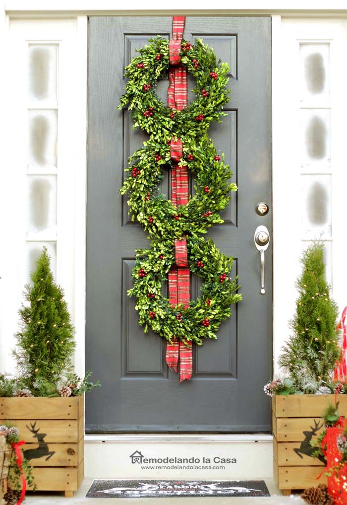Christmas wreaths on the Entrance door