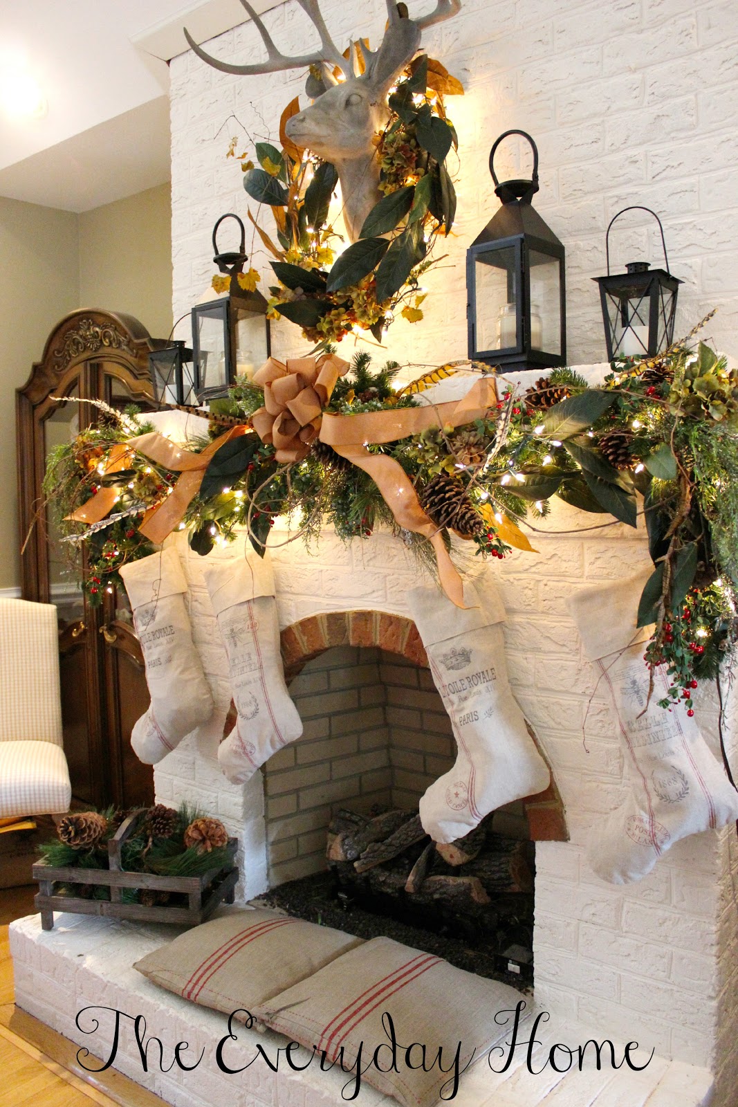 Firewall Snow Stockings Decoration With Garland 
