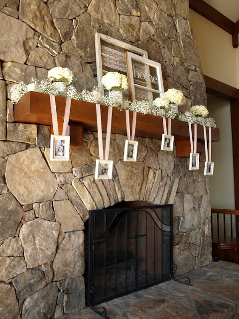 Fire Place Decoration With Photo Frames