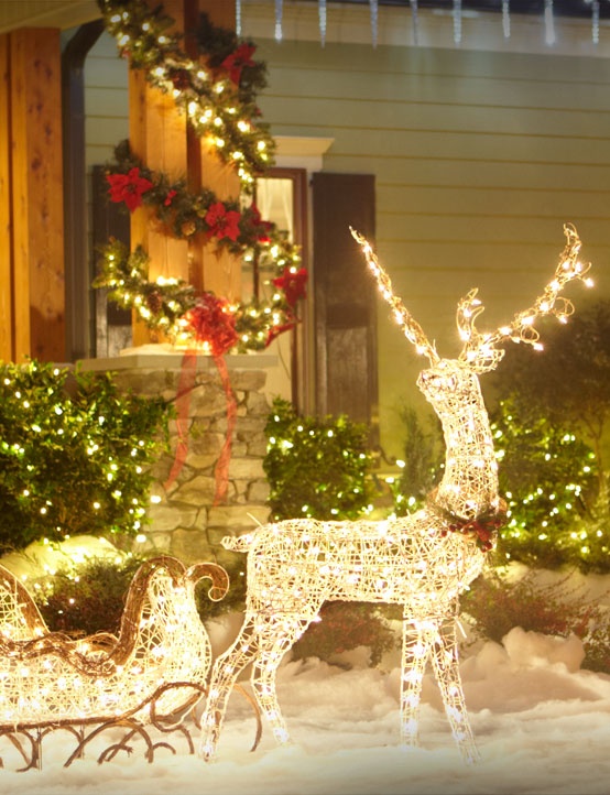 Lighted Sleigh With Reindeer for your front yard